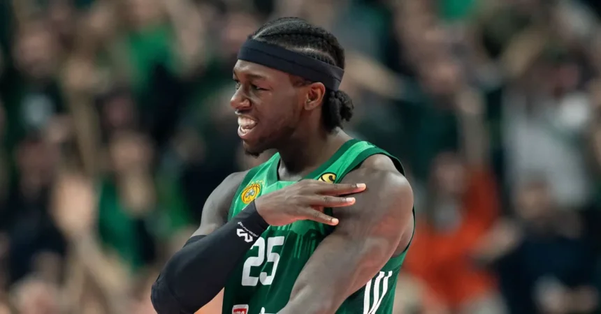 Kendrick Nunn πανηγυρίζει απέναντι στην άμυνα της Virtus Bologna
